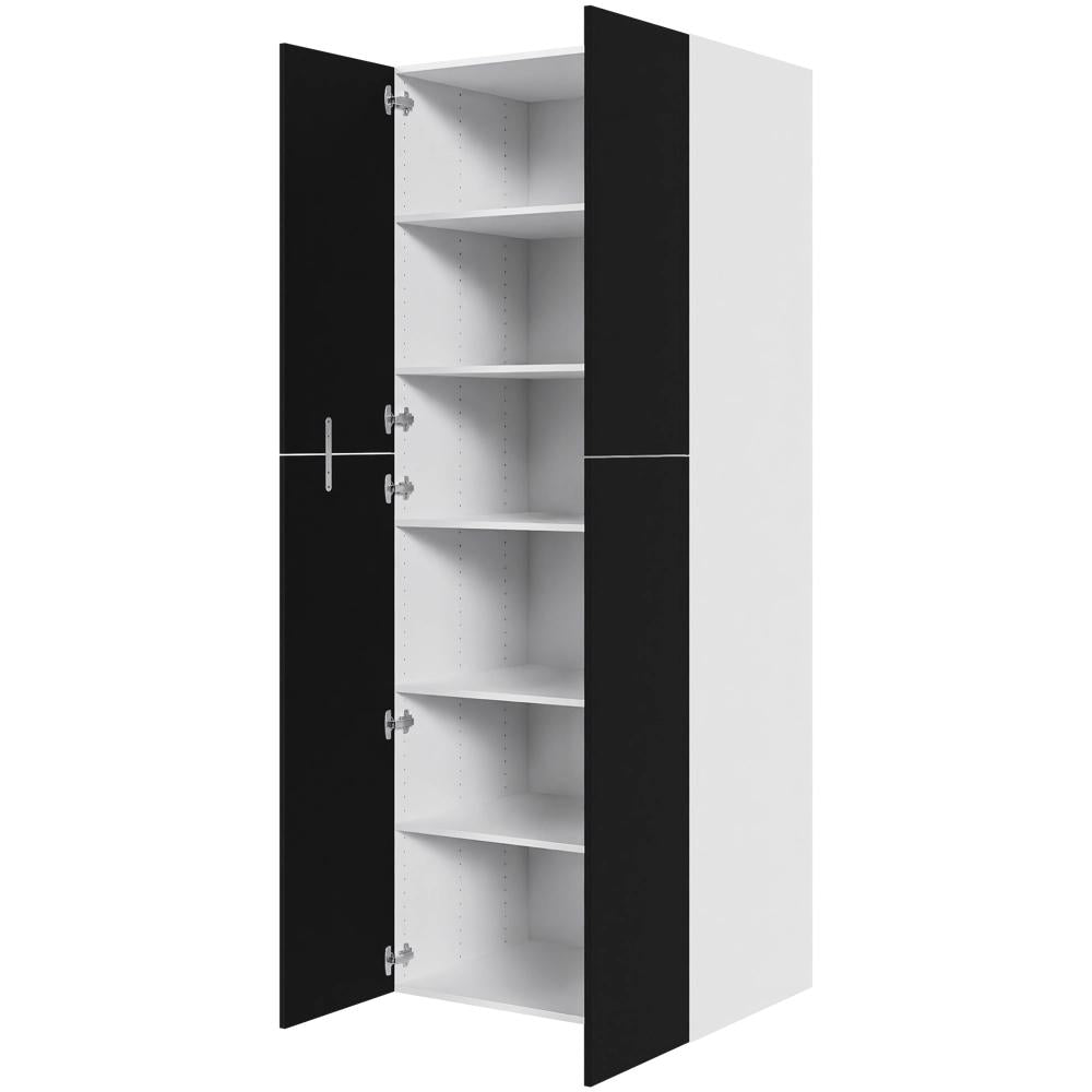 Multi-Living Ekstra højt hyldeskab i Cibo Nero H: 214,4 cm D: 60,0 cm - 2 delt låge inklusiv 5 hylder - Bredde: 80 cm