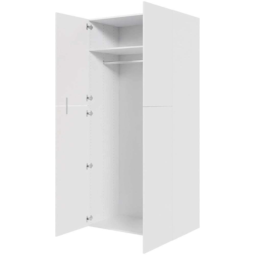 Multi-Living Malet Hvid Front XL Bøjleskab 100 cm med hylde, bøjlestang og to-delte låger
