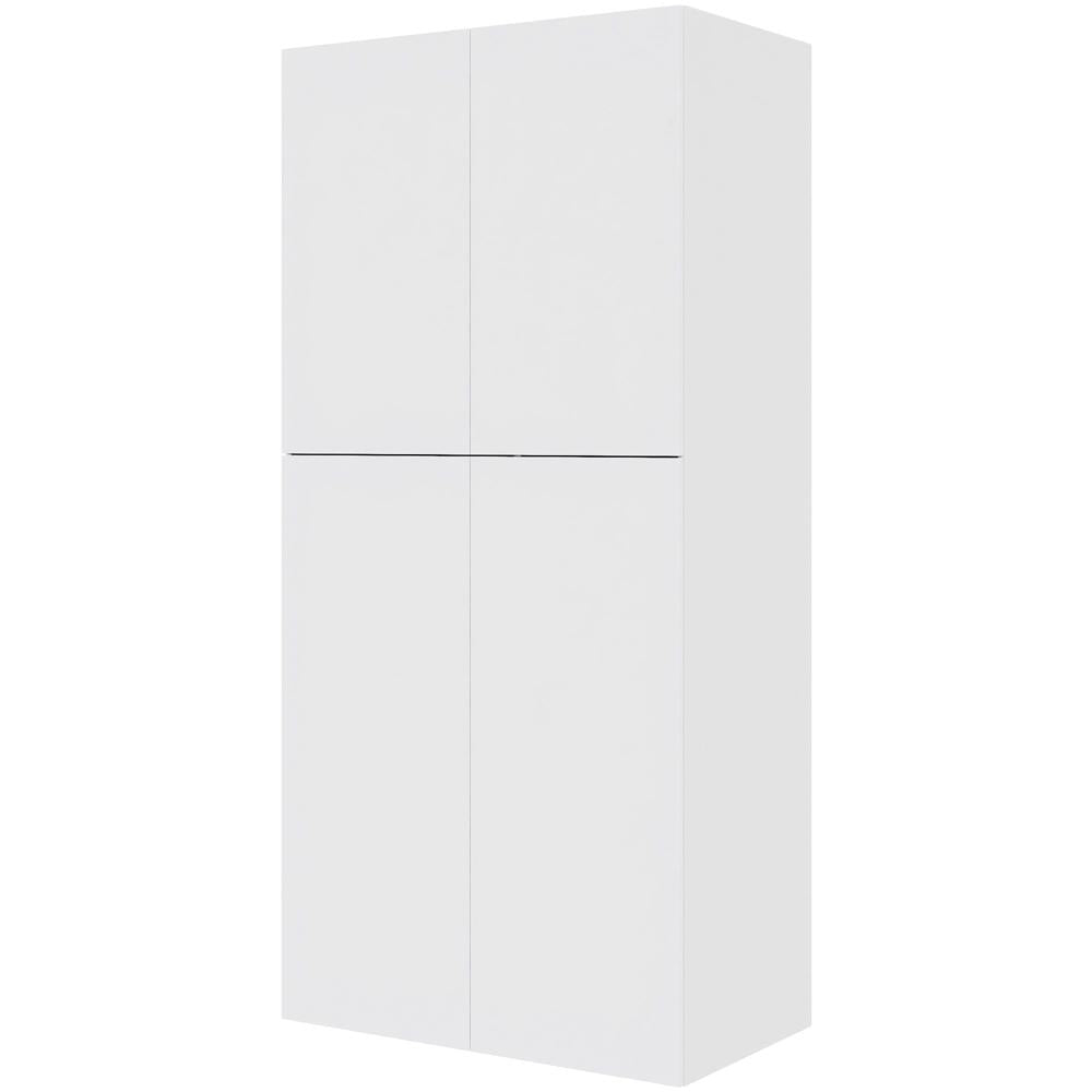 Multi-Living Ekstra højt combiskab i Hvid Front H: 214,4 cm D: 60,0 cm - 2 låger inklusiv 4 hylde samt 1 oval bøjlestang i bredde: 100 cm