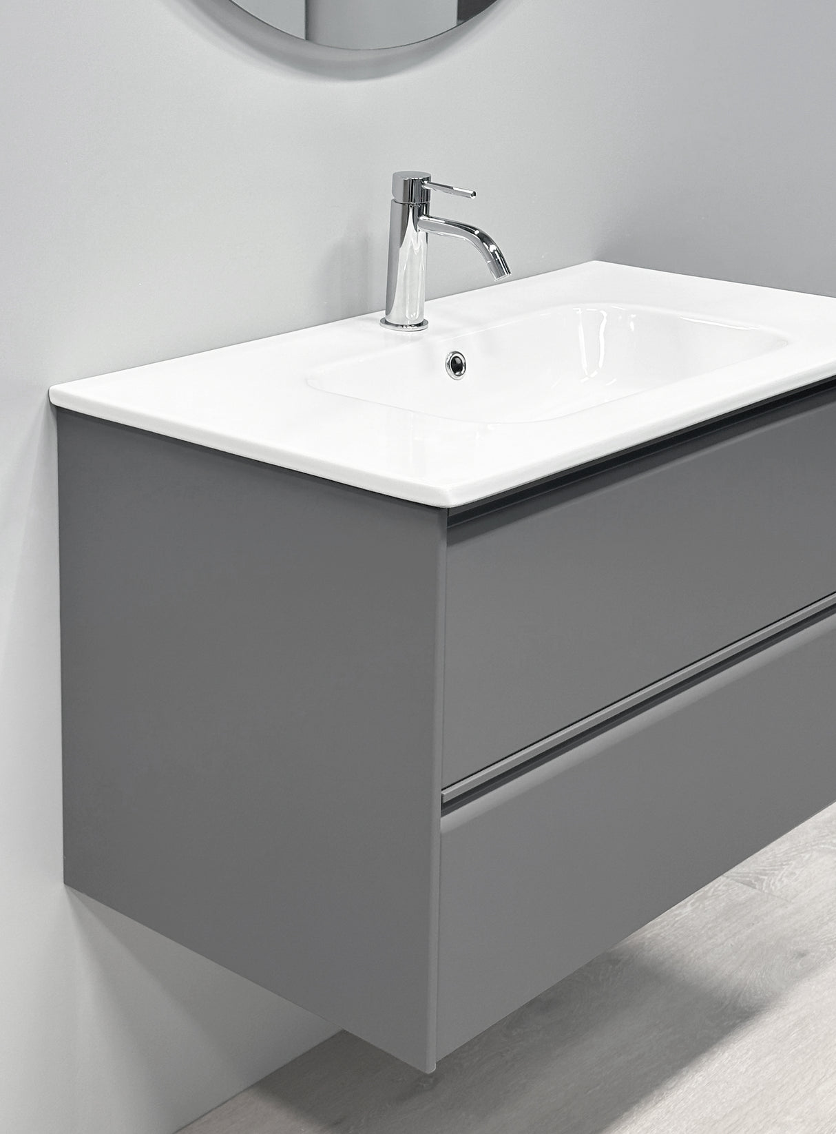 Nordskab Vaskeskab med 2 skuffer – 120 cm (Grå)