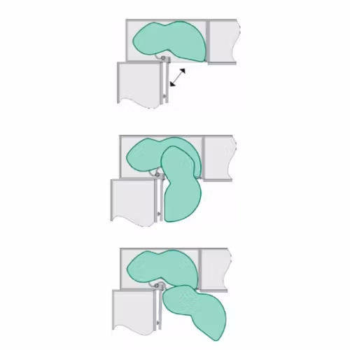 LeMans II udtrækssystem til 100 cm hjørneskabe Højre hængsling