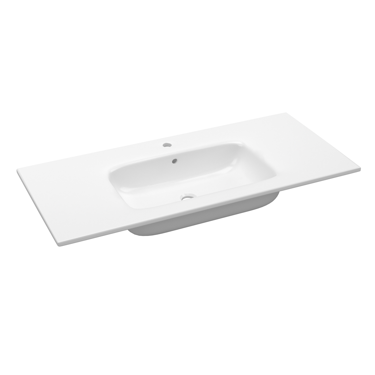 Nordskab badbordplade i porcelæn - bredde 101 cm x dybde 46 cm med hanehul