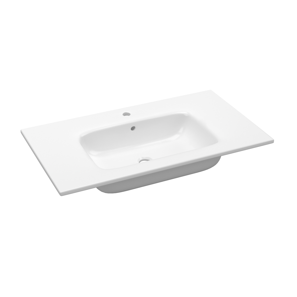 Nordskab badbordplade i porcelæn - bredde 81 cm x dybde 46 cm med hanehul