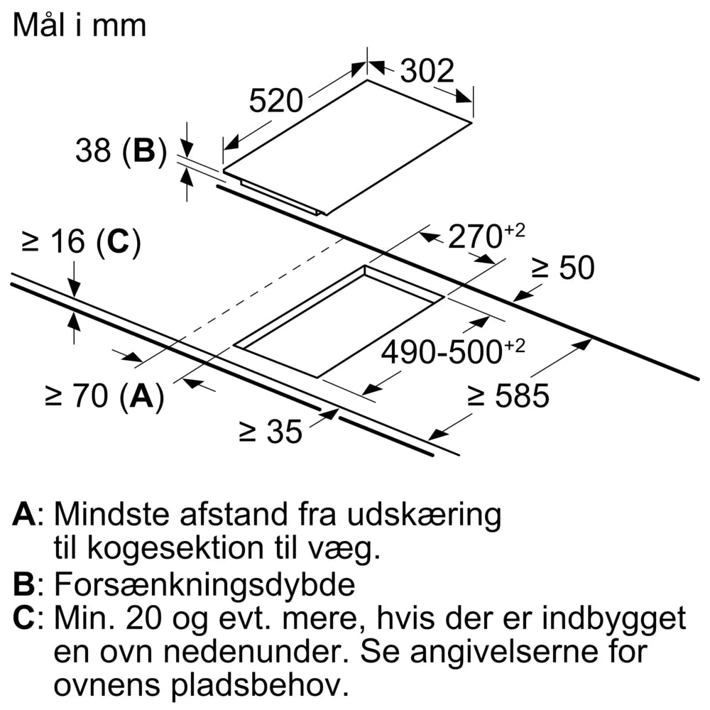 iQ300 Domino glaskeramisk kogeplade 30 cm overflademontering med ramme - ET375FFP1E