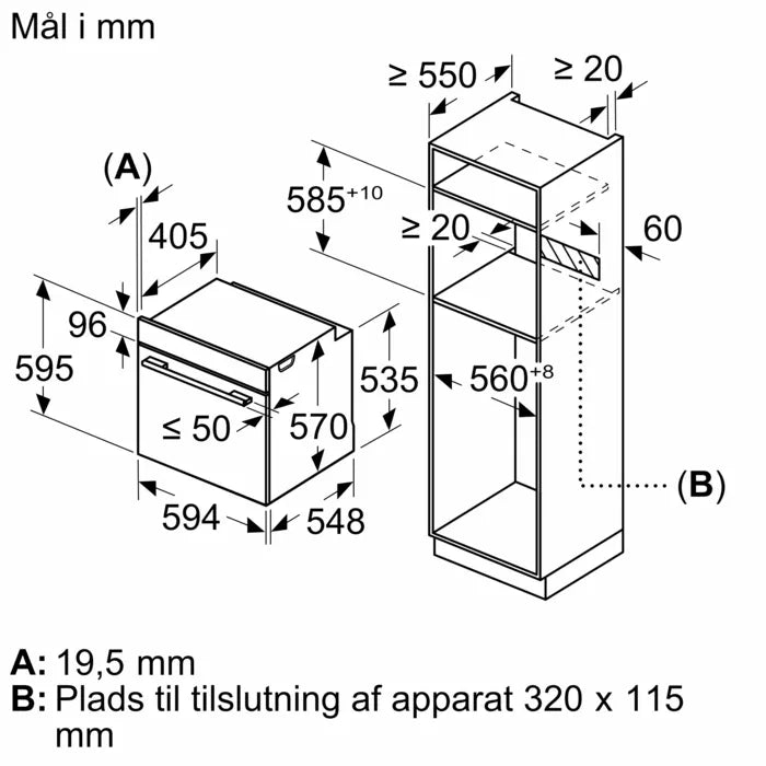 Indbygningsovn med dampfunktion 60 x 60 cm i Sort - IQ300 - Siemens HQ472G0B3