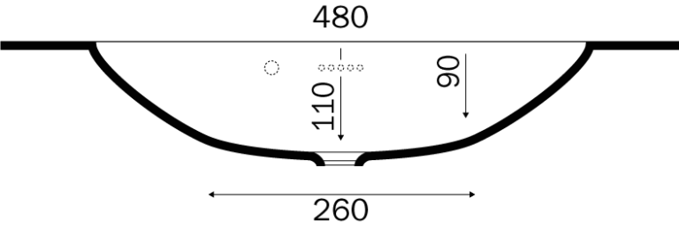 Granitex Nice vask Mat dybde 36 cm