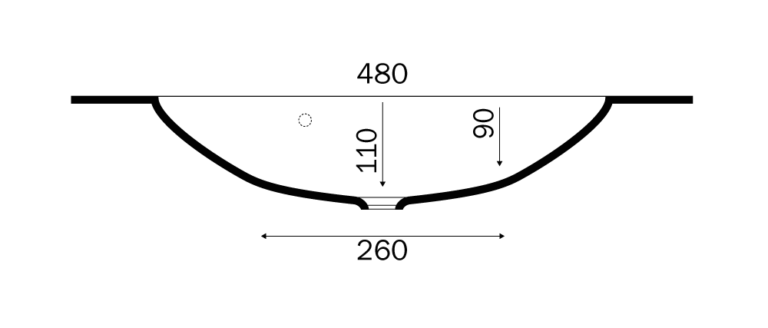 Glas vask Nice dybde 48 cm