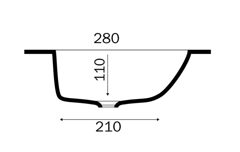 Granitex Nice vask mat dybde 54,5 cm