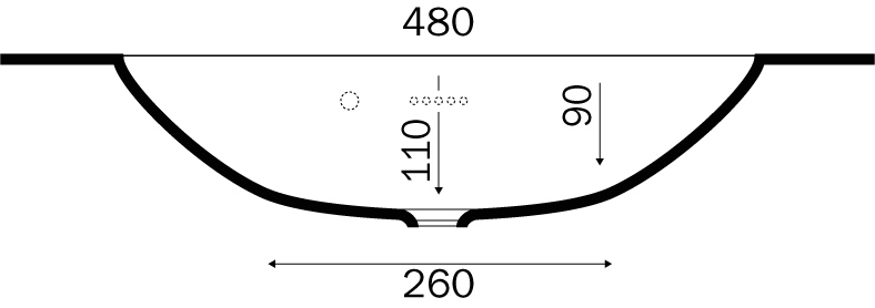 Solid Surface Nice vask Mat dybde 50 cm