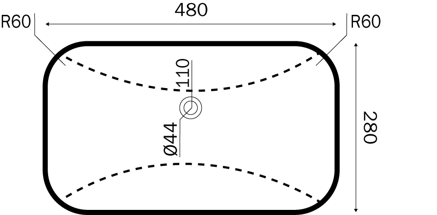 Solid Surface Nice vask Mat dybde 51 cm