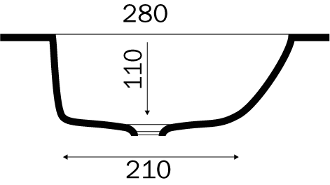 Solid Surface Nice vask Mat dybde 50 cm