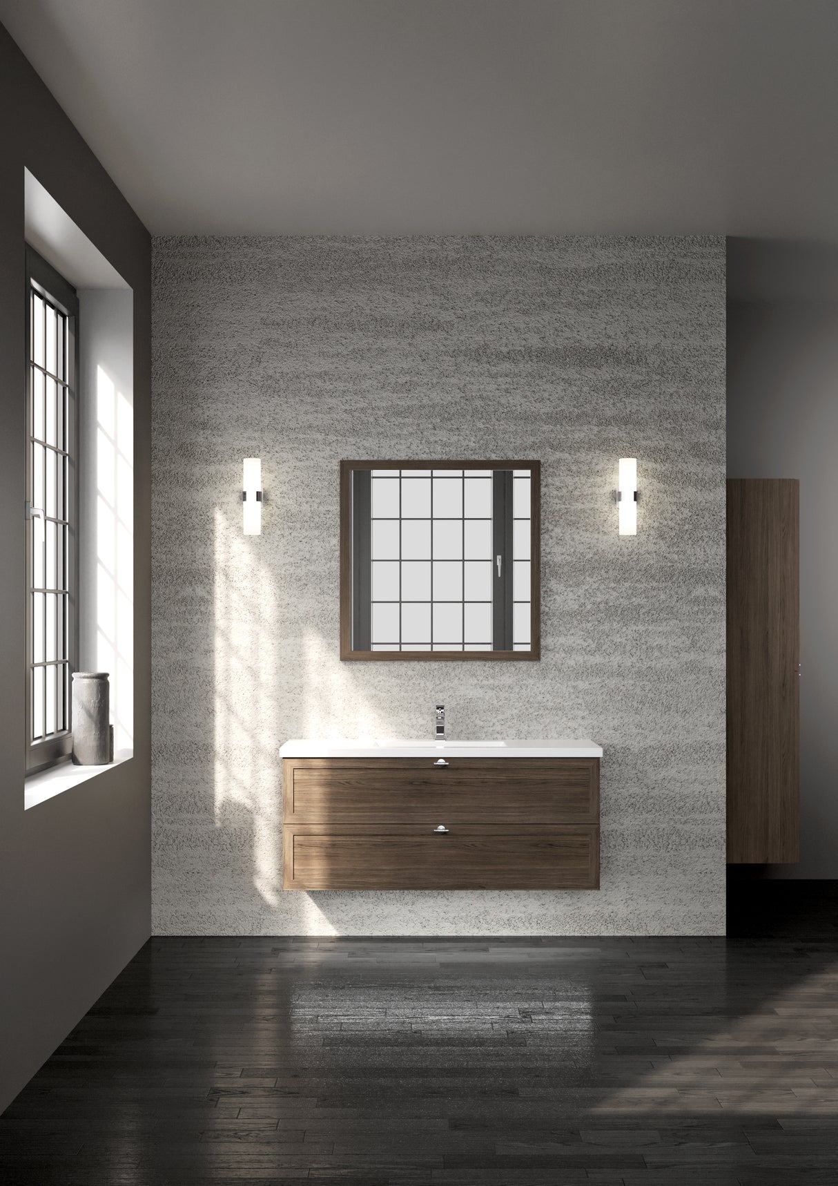 Nordskab vaskeskab 120 cm – Røget Eg finér