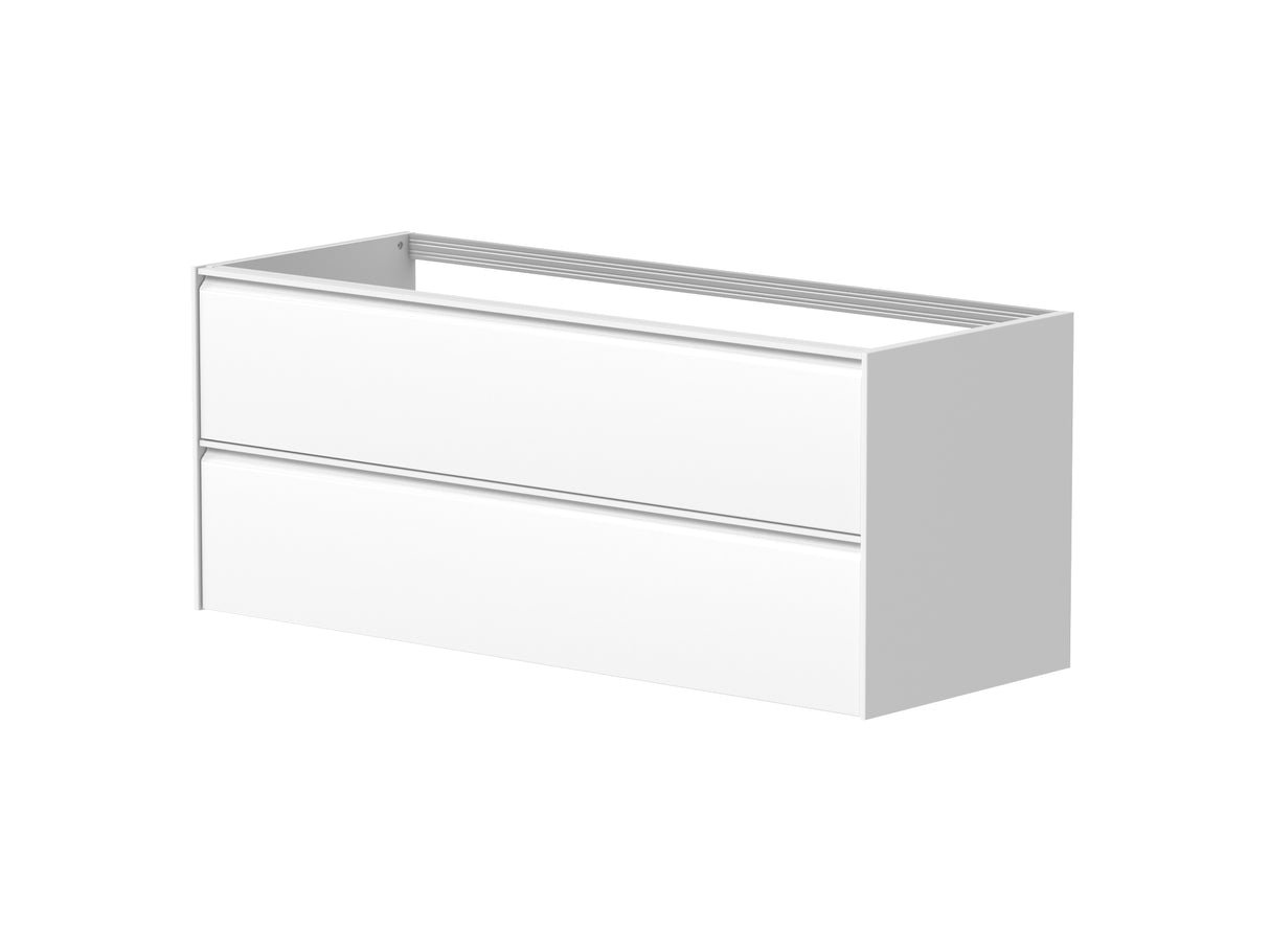 Nordskab badsæt i Mat hvid - bredde 120 cm med Solid Surface badborplade