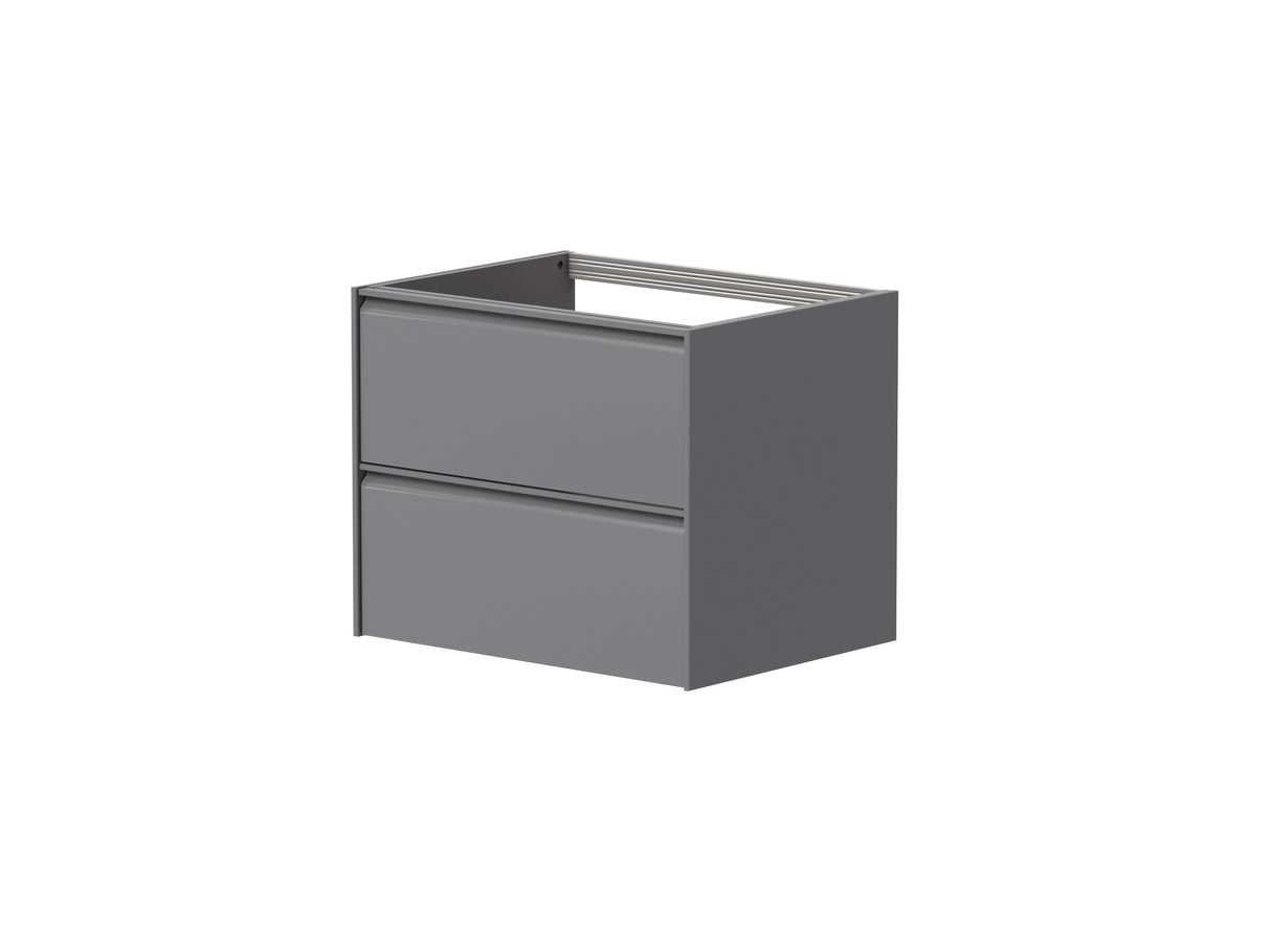 Nordskab badsæt i Grå - bredde 60 cm med Solid Surface badborplade