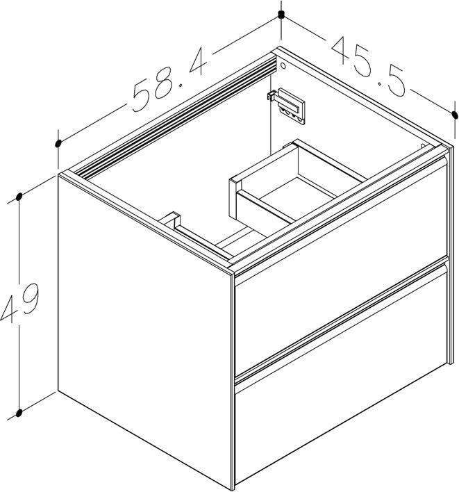 Nordskab Vaskeskab med 2 skuffer – 60 cm, Cocoa Brown