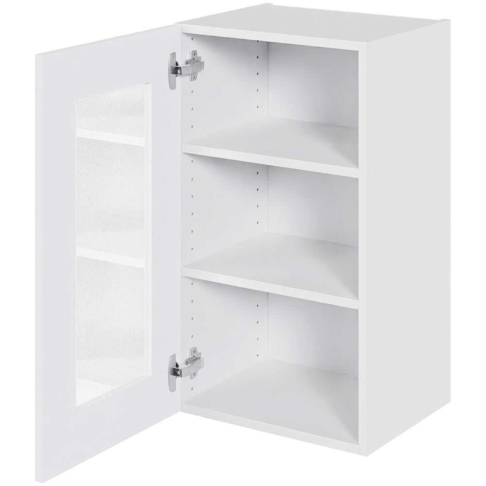 Multi-Living Køkken vitrineskab i Hvid Front overskab H: 70,4 cm D: 34,0 cm - Låge med klart glas og 2 hylder - Bredde: 40 cm