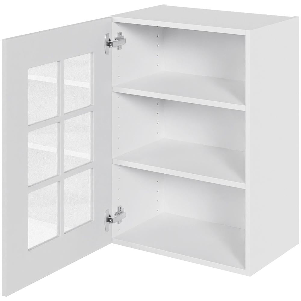 Multi-Living Køkken vitrineskab i Romantik overskab H: 70,4 cm D: 34,0 cm - Låge med klart glas inklusiv 2 hylder - Bredde: 50 cm