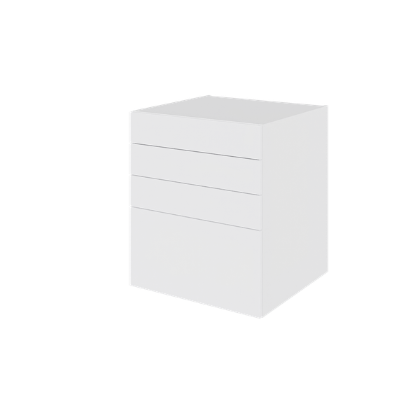 Multi-Living Køkken skuffeskab i Hvid Front H: 70,4 cm D: 60,0 cm - 4 skuffer deludtræk og softluk - Bredde: 60 cm