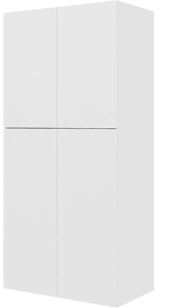 Multi-Living Køkken ekstra højt hyldeskab i Malet Hvid Front H: 214,4 cm D: 60,0 cm - 2 delt låge inklusiv 5 hylder - Bredde: 100 cm