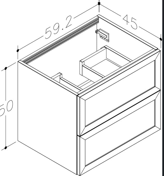 Nordskab vaskeskab 60 cm – Røget Eg finér
