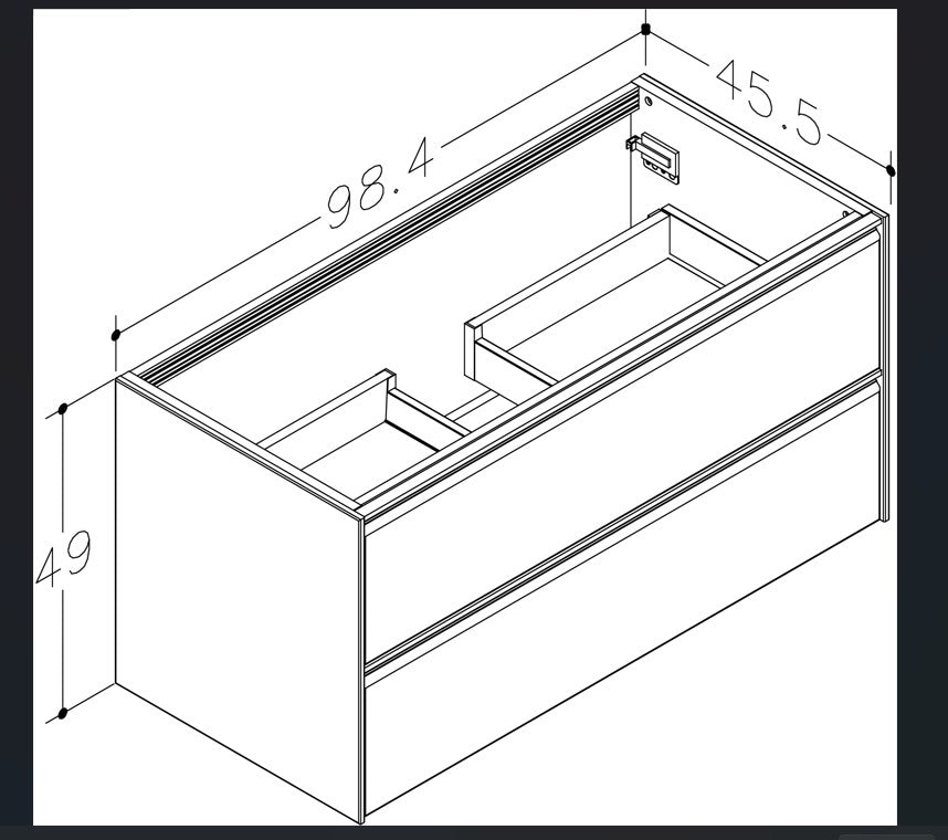 Nordskab Vaskeskab med 2 skuffer – 100 cm (Matt Hvid)