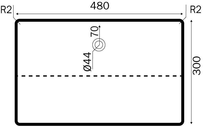 Betonex Sofia vask Mat dybde 48 cm