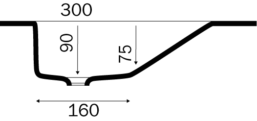 Betonex Sofia vask Mat dybde 48 cm