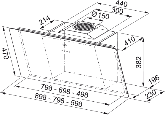 Smart Vertical 60, sort emhætte