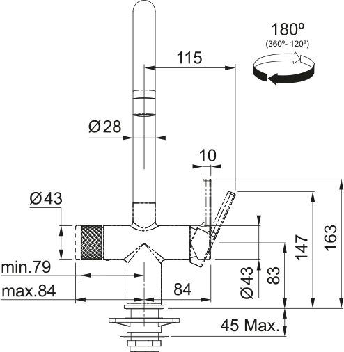 Krom armatur med kogende vand - Set Maris WaterHub Boiling Mech J-CHR 4L