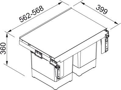 Sorter Garbo 60-2 2x18L+2x8L front/soft