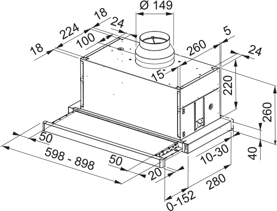 EMHÆTTE MAXIMA 60 FTCM 601 X A
