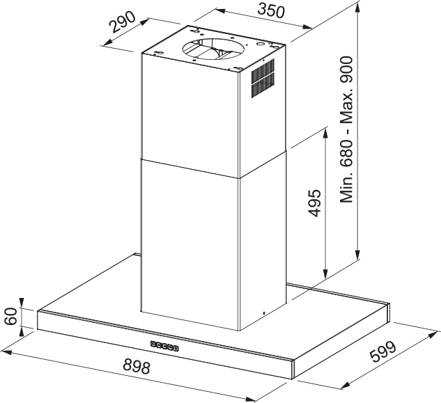 Emhætte TALE 905 I BK MATT FRANKE