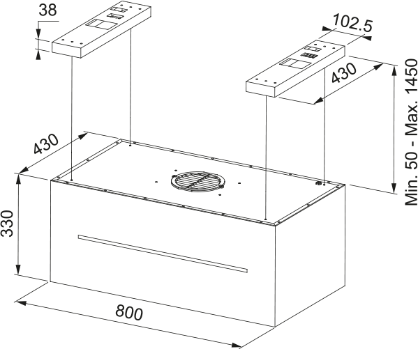 EMHÆTTE FMAS BK EXTRA MATT F80 KL FRANKE