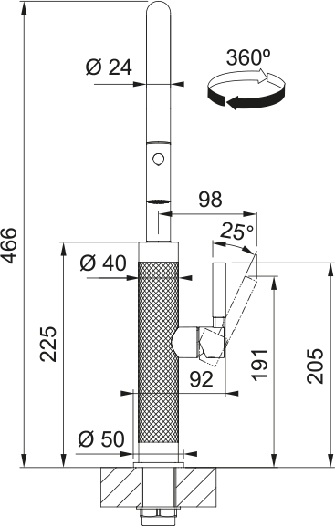 Armatur Mythos Masterpiece J Anthracite køkkenarmatur