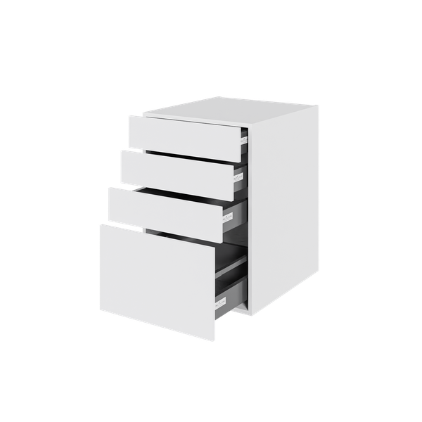 Multi-Living Køkken skuffeskab i Hvid Front H: 70,4 cm D: 60,0 cm - 4 skuffer deludtræk og softluk - Bredde: 50 cm