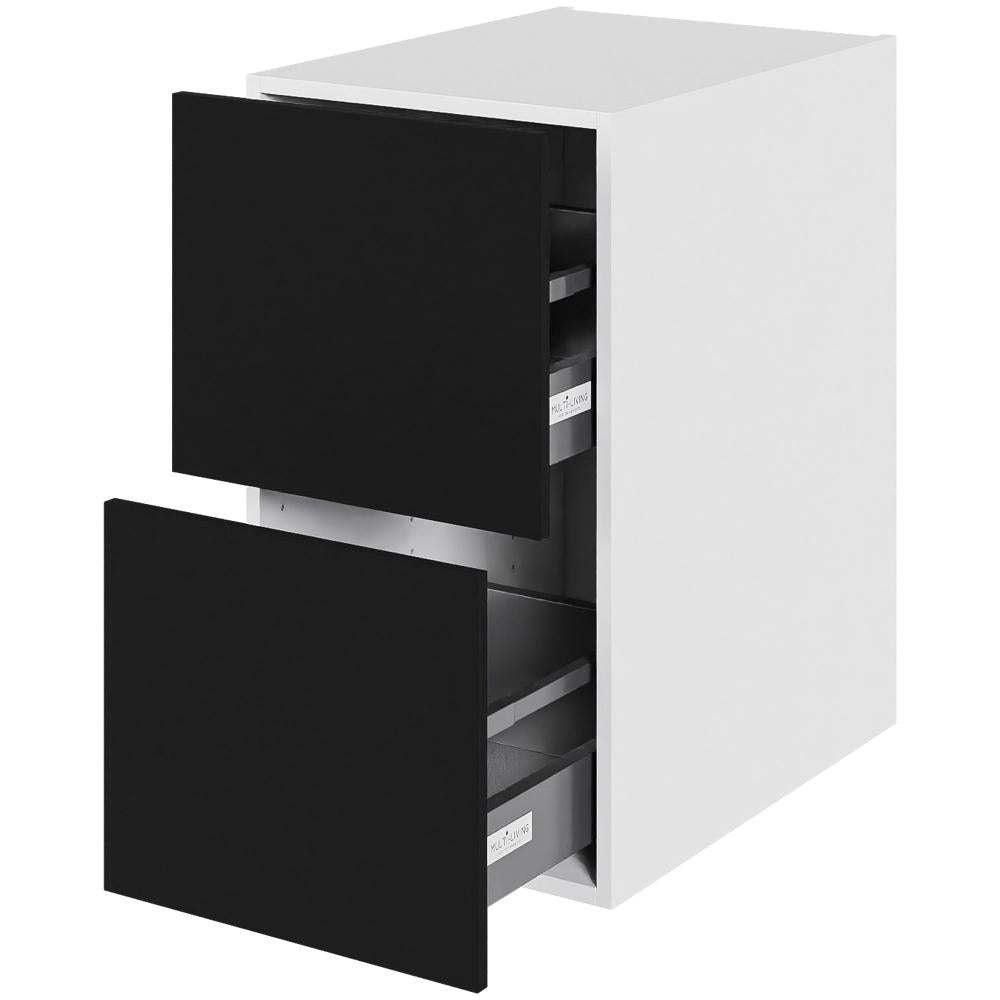 Multi-Living Køkken skuffeskab i Cibo Nero H: 70,4 cm D: 60,0 cm - 2 skuffer fuldudtræk/softluk - Bredde: 40 cm
