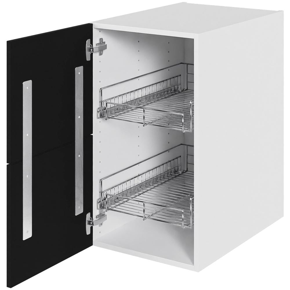 Multi-Living Køkken grydeskab i Cibo Nero underskab H: 70,4 cm D: 60,0 cm - Inklusiv 2 udtræksriste & skuffe look - Bredde: 40 cm