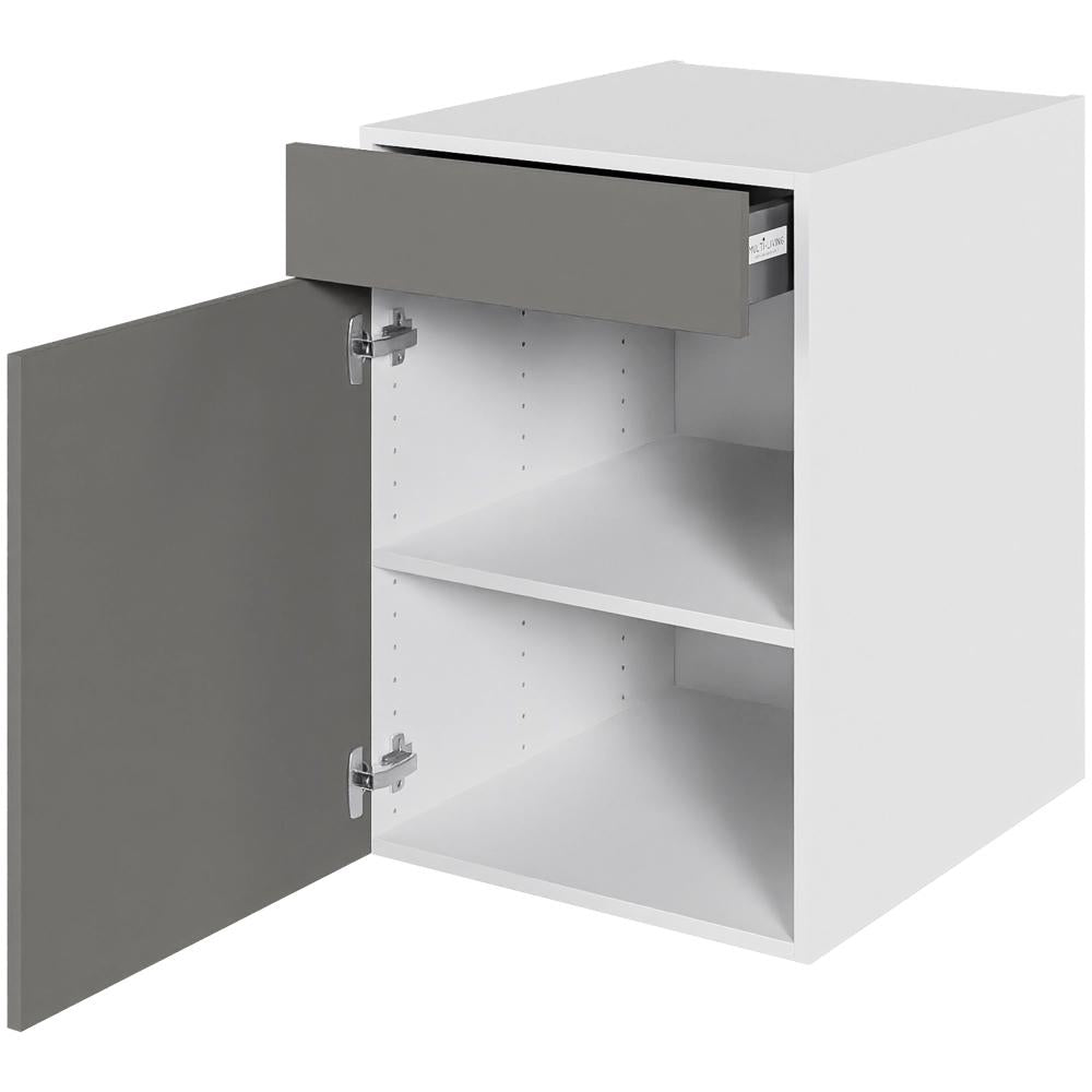 Multi-Living Køkken hyldeskab i Cibo Grigio H: 70,4 cm D: 60,0 cm - 1 låge & skuffe fuldudtræk/softluk - Bredde: 50 cm