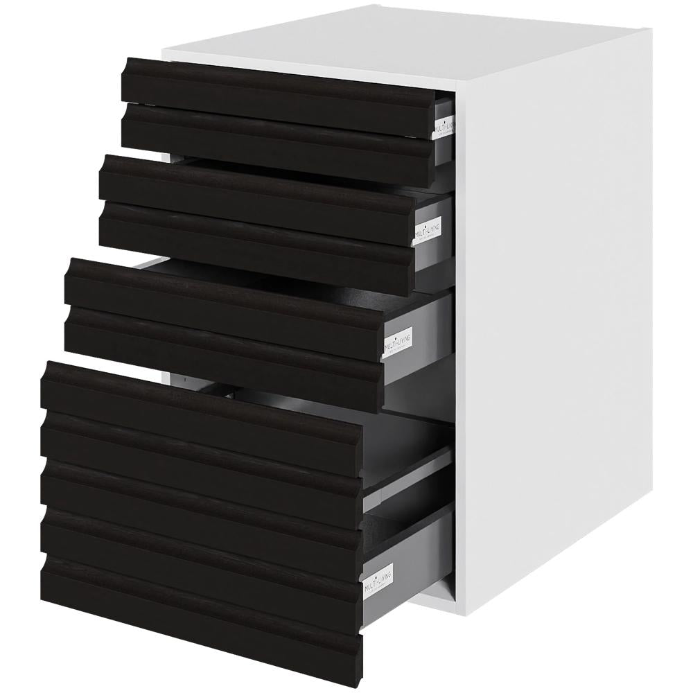Multi-Living Køkken skuffeskab i S-Line Eg H: 70,4 cm D: 60,0 cm - 4 skuffer fuldtudtræk med softluk - Bredde: 50 cm