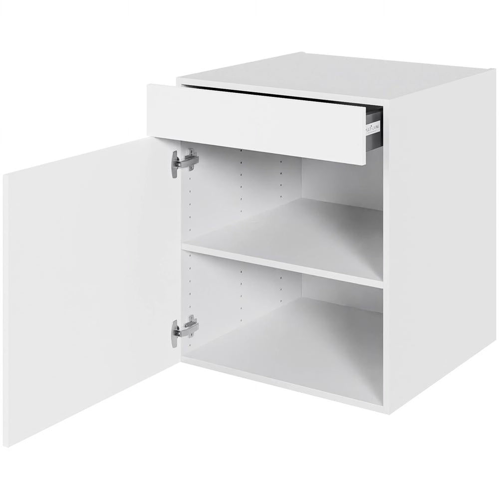 Multi-Living Køkken hyldeskab i Cibo Bianco 129 H: 70,4 cm D: 60,0 cm B:60 cm - med skuffe og hylde