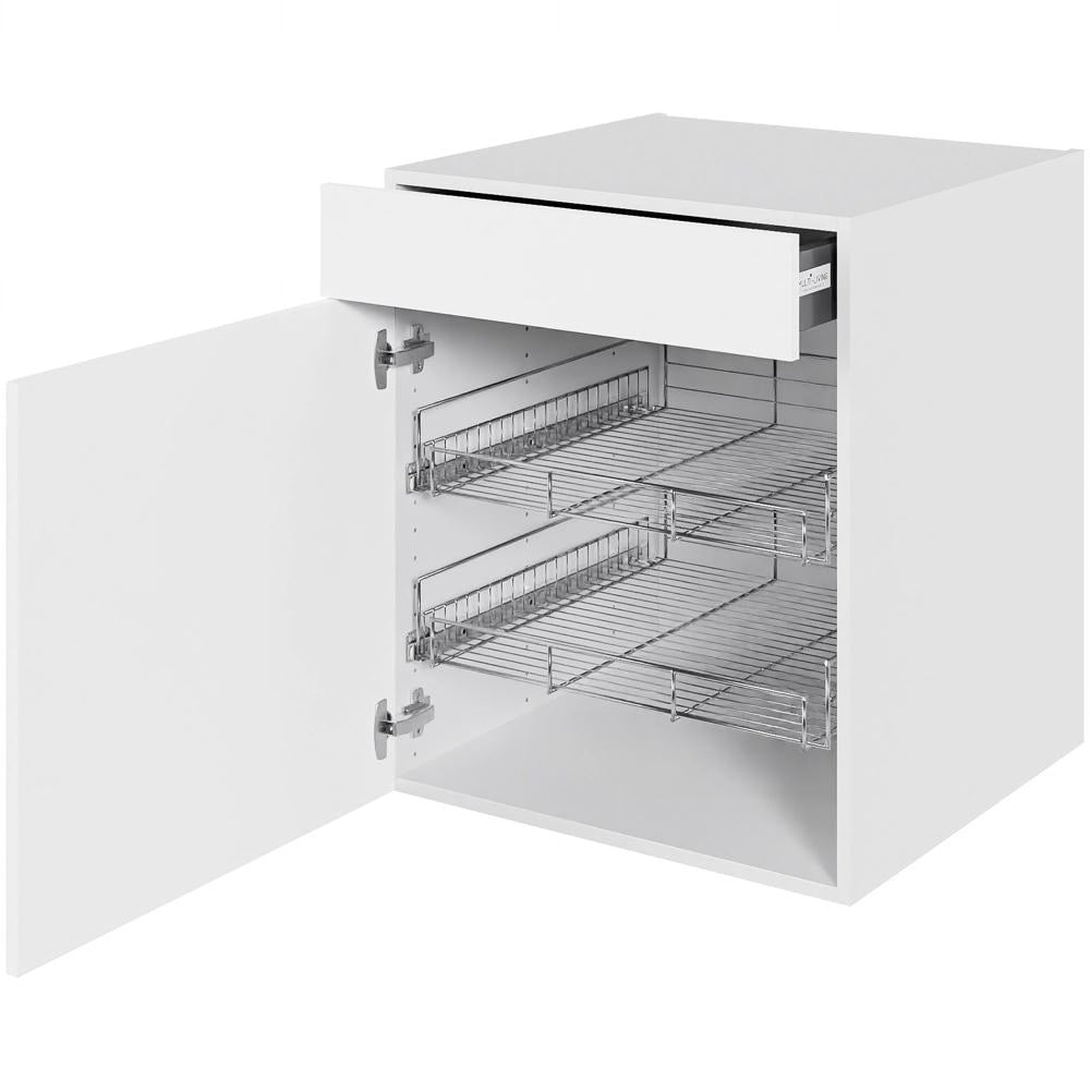 Multi-Living Køkken HQ Grydeskab i Cibo Bianco 129 H: 70,4 cm D: 60,0 cm B: 60 cm- Inklusiv skuffe og 2 udtræksriste