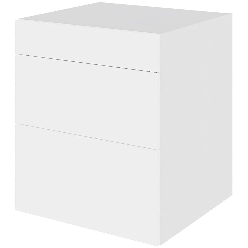 Multi-Living Køkken kolonialskab i Cibo Bianco 129 H: 70,4 cm D: 60,0 cm B: 60 cm - med 3 skuffer og deludtræk/softluk