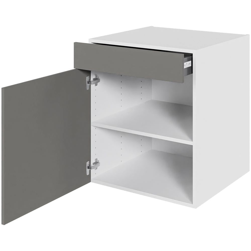 Multi-Living Køkken hyldeskab i Cibo Grigio H: 70,4 cm D: 60,0 cm - 1 låge & skuffe fuldudtræk/softluk - Bredde: 60 cm