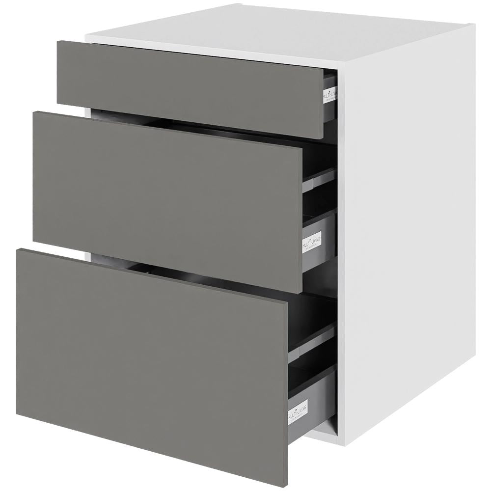 Multi-Living Køkken skuffeskab i Cibo Grigio H: 70,4 cm D: 60,0 cm - 3 skuffer fuldtudtræk/softluk - Bredde: 60 cm