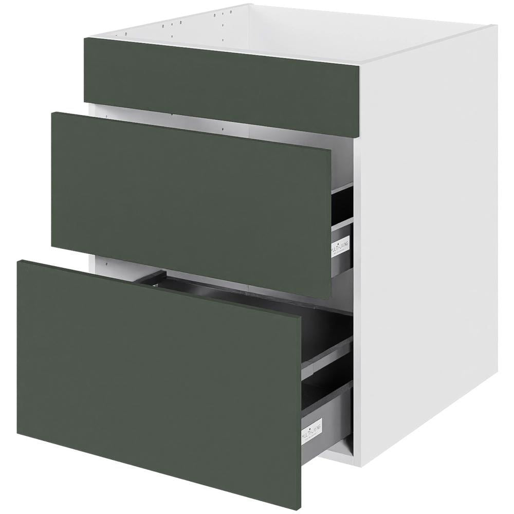 Multi-Living Køkken HQ vaskeskab/kolonialskab i Cibo Verde 120 H: 70,4 cm D: 60,0 cm B: 60 cm - med metalforsarg, fuldudtræk og softluk