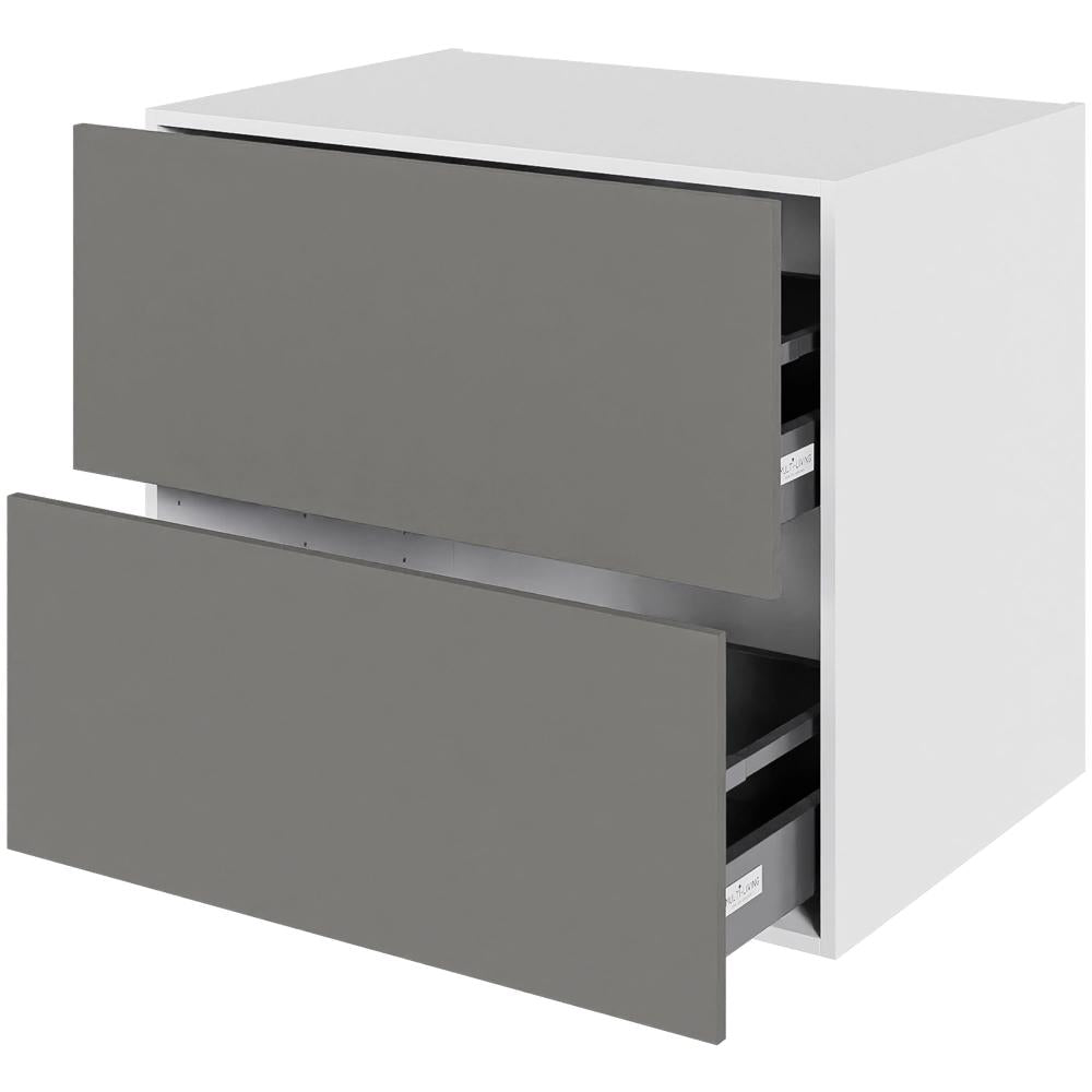 Multi-Living Køkken skuffeskab i Cibo Grigio H: 70,4 cm D: 60,0 cm - 2 skuffer fuldudtræk/softluk - Bredde: 80 cm