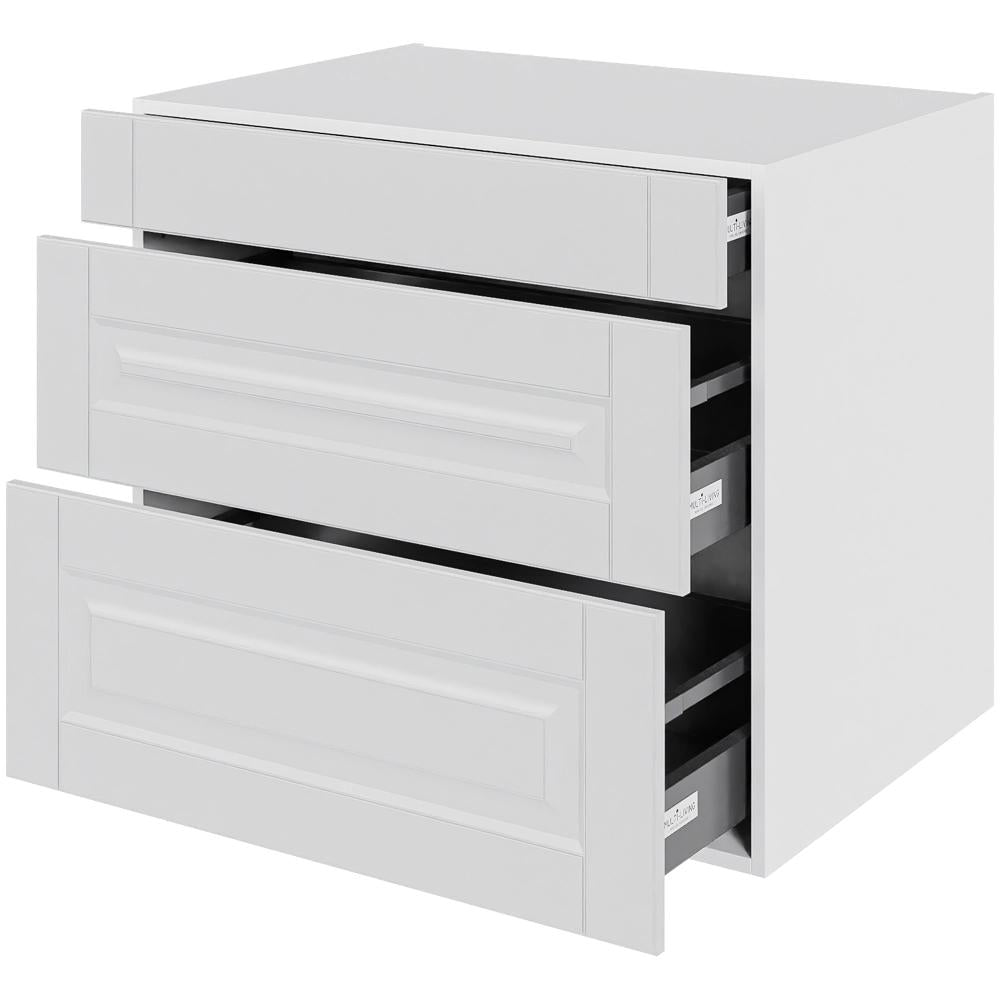 Multi-Living Køkken skuffeskab i Romantik H: 70,4 cm D: 60,0 cm - 3 skuffer fuldtudtræk/softluk - Bredde: 80 cm