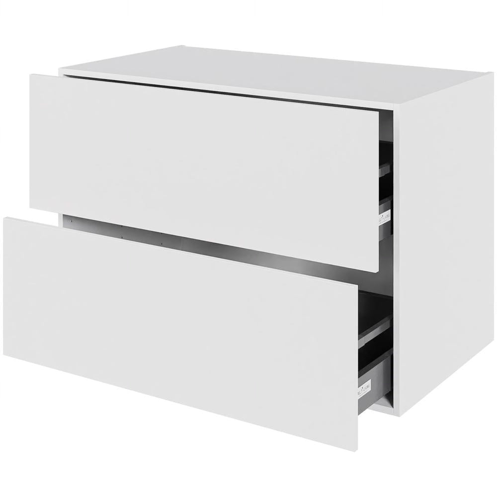 Multi-Living Køkken HQ skuffeskab i Cibo Bianco 129 H: 70,4 cm D: 60,0 cm B: 100 cm - med 2 skuffer, fuldudtræk og softluk