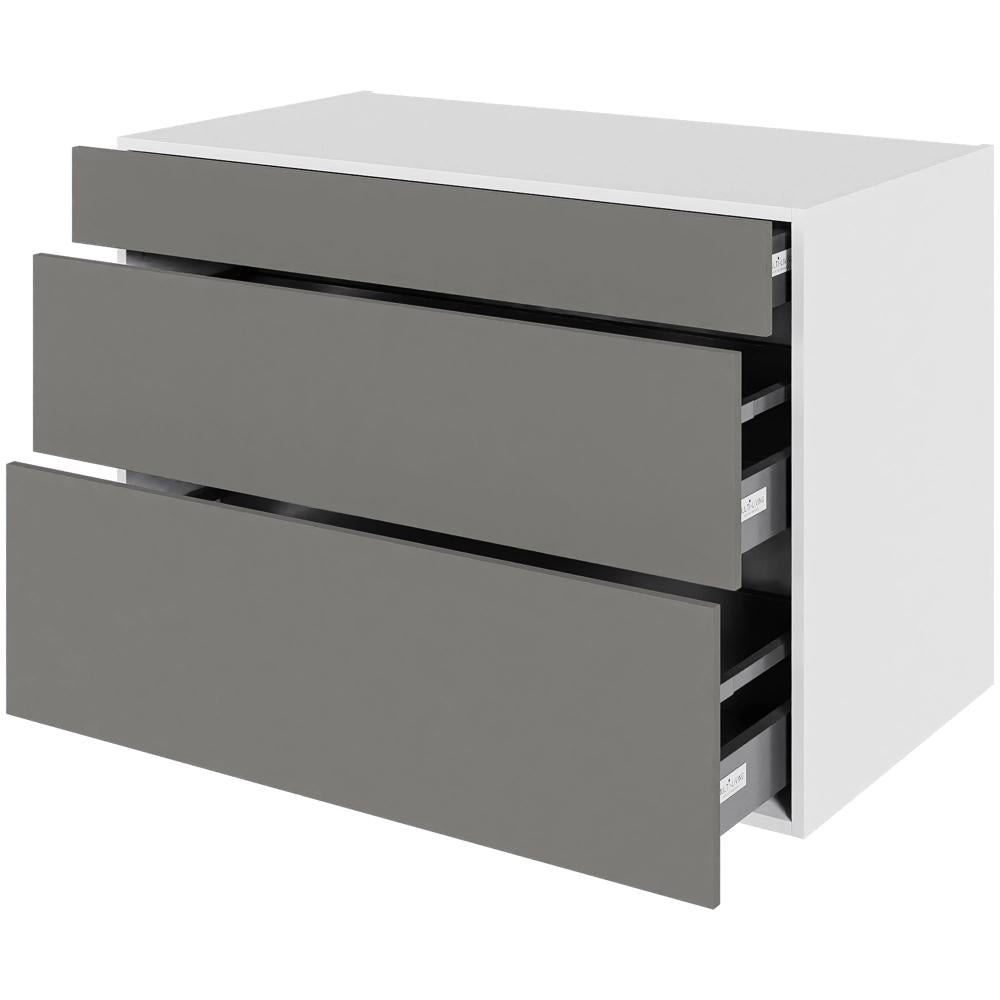 Multi-Living Køkken skuffeskab i Cibo Grigio H: 70,4 cm D: 60,0 cm - 3 skuffer fuldtudtræk/softluk - Bredde: 100 cm