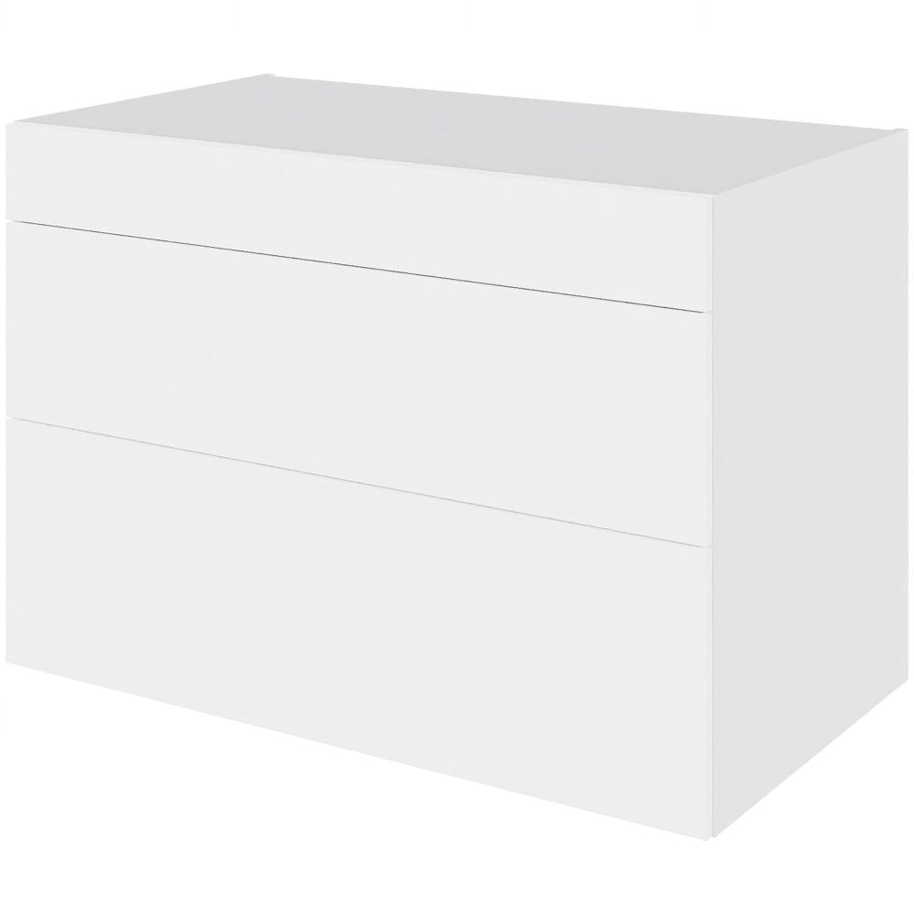 Multi-Living Køkken HQ kolonialskab i Cibo Bianco 129 H: 70,4 cm D: 60,0 cm B: 100 cm - med 3 skuffer, fuldudtræk og softluk